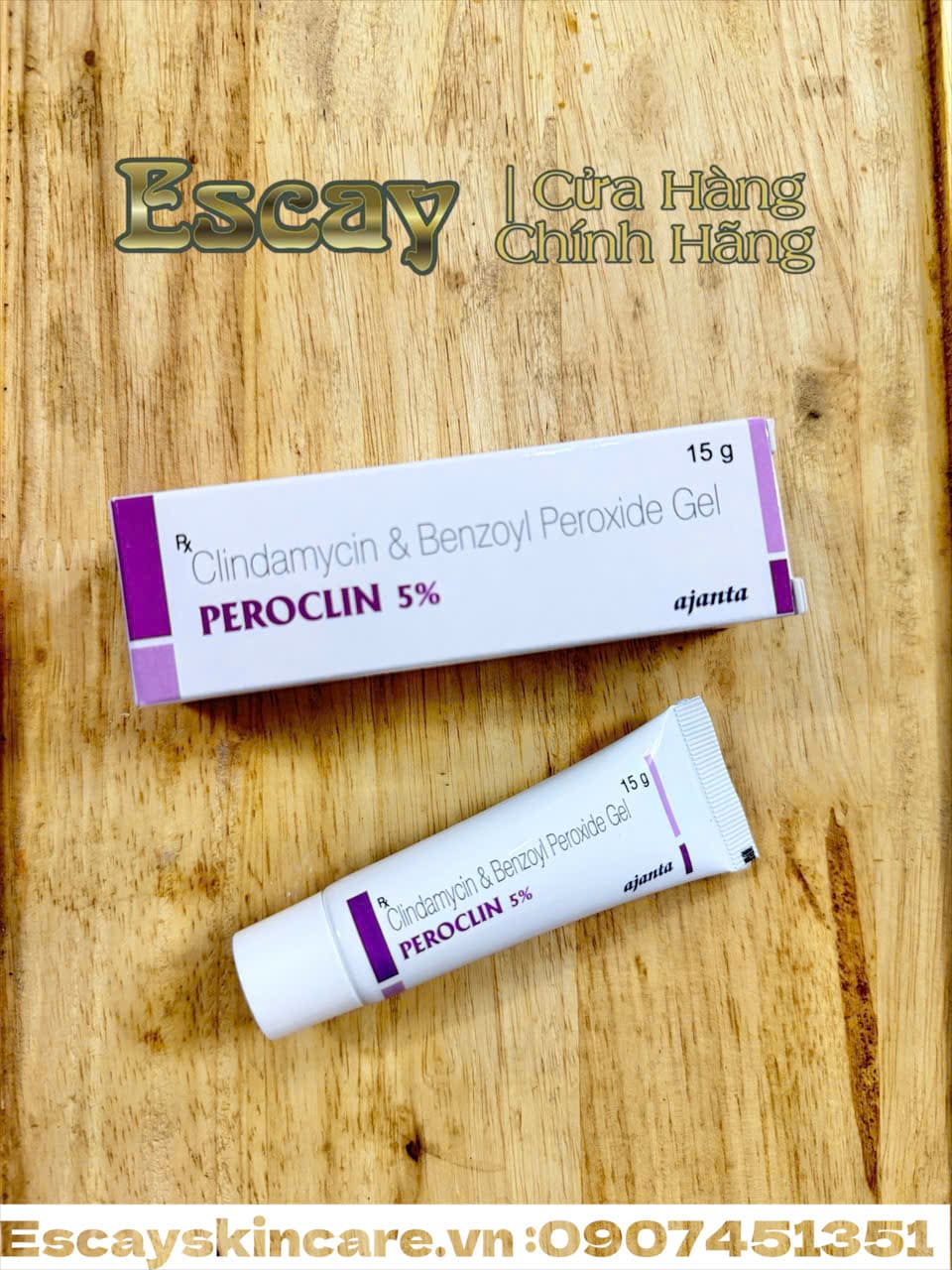 Peroclin 5% một loại gel bôi ngoài da chứa Clindamycin 1% và Benzoyl Peroxide TRỊ MỤN
