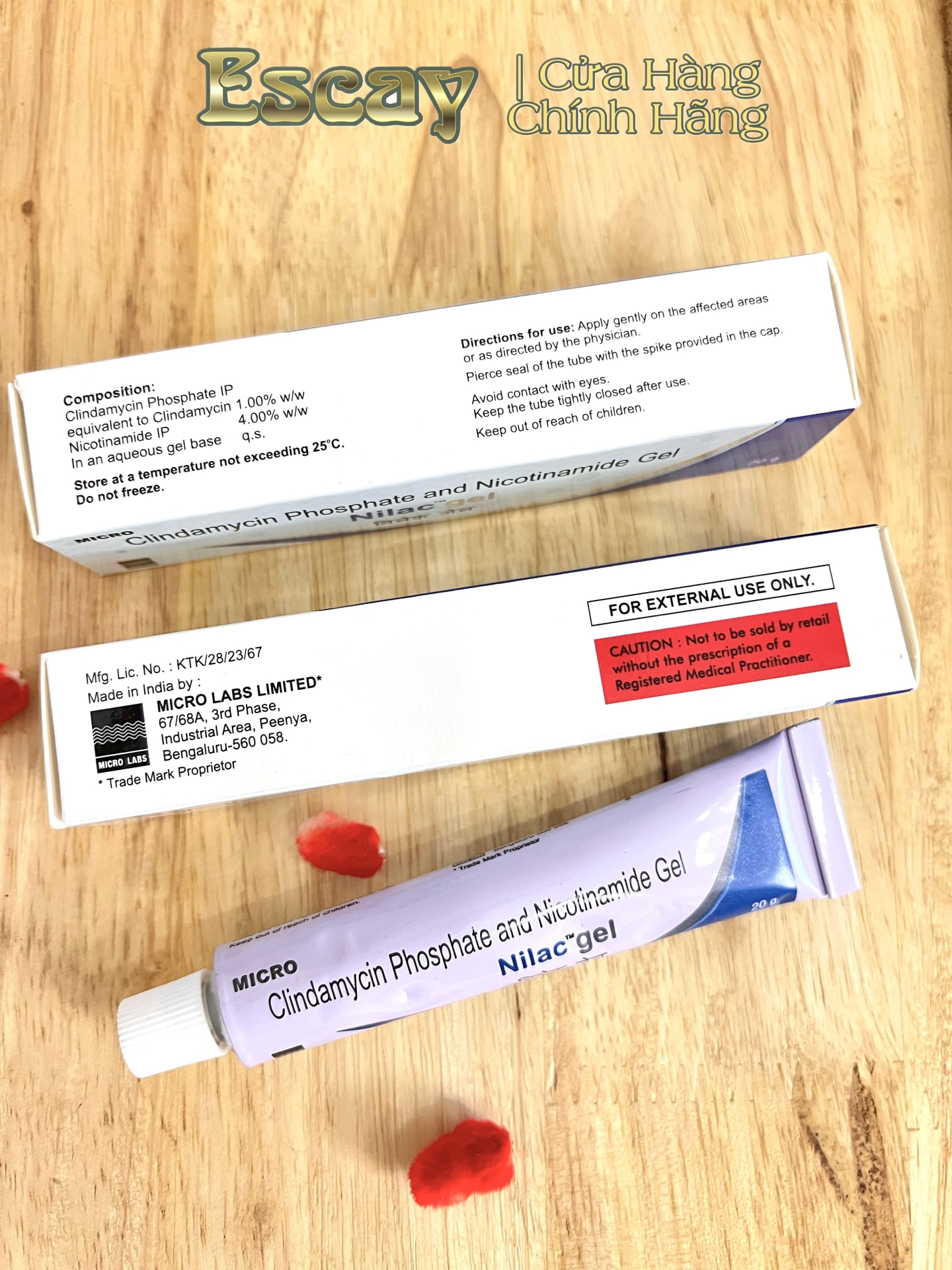 Nilac Gel sử dụng để trị mụn trứng cá.