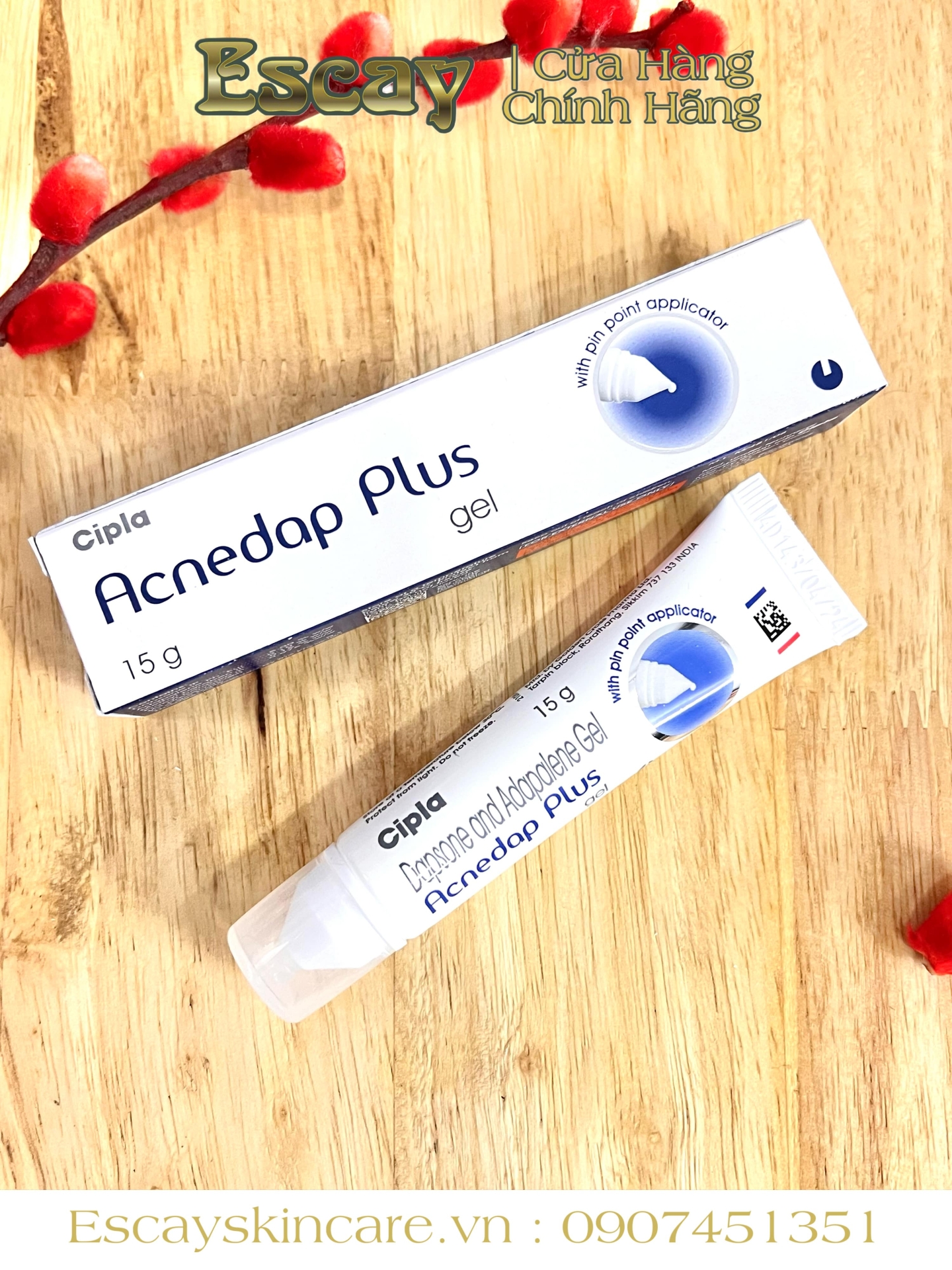 Acnedap Dapsone 5% Plus - Dapsone IP 5% + adapalene 0.1% giúp trị mụn