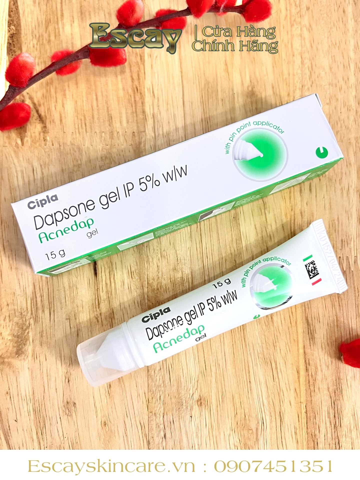 Acnedap Dapsone 5% Plus - Dapsone IP 5% + adapalene 0.1% giúp trị mụn