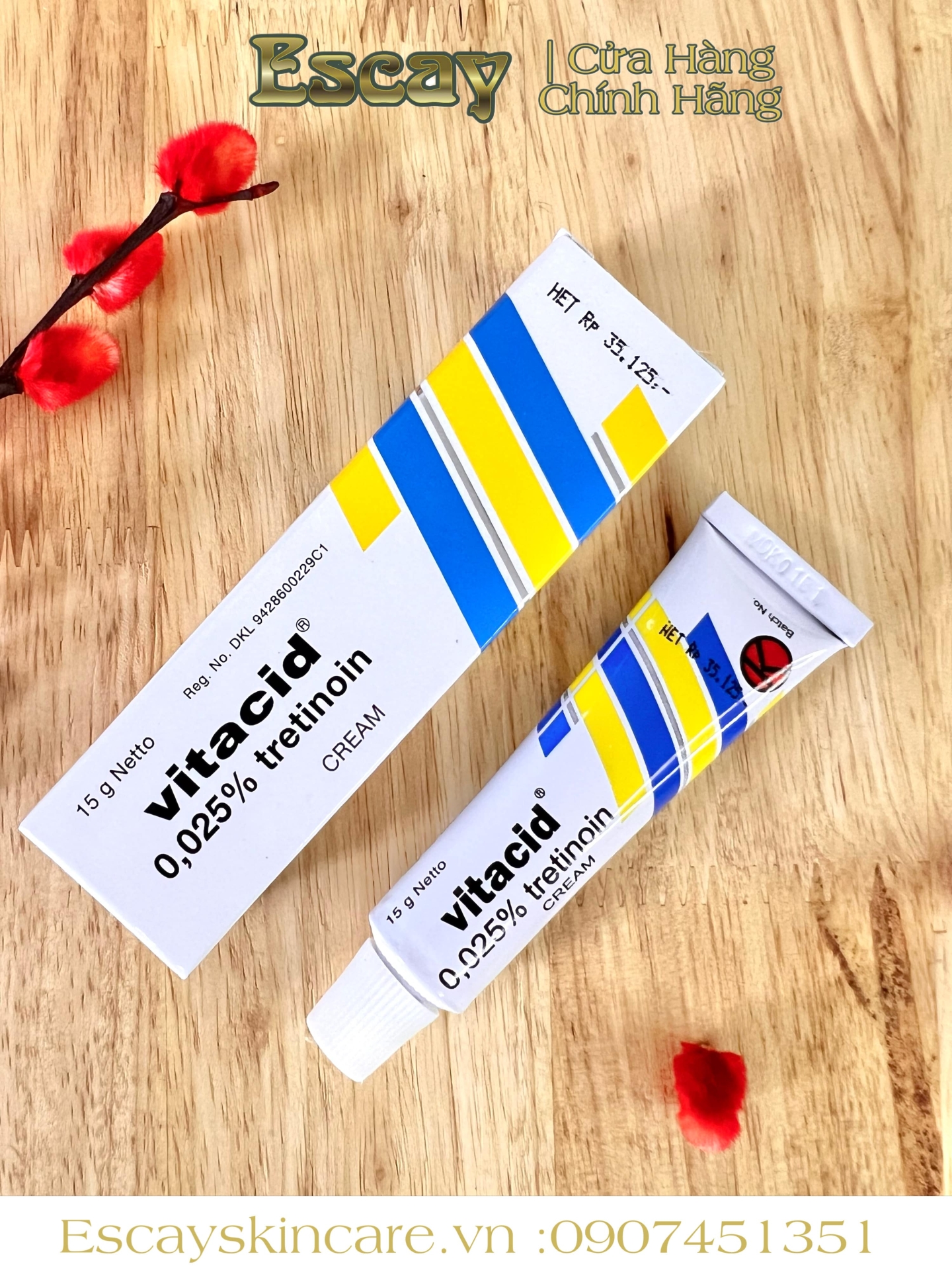 Vitacid tretinoin Cream trị mụn và chống lão hoá da chính hãng (Indonesia)