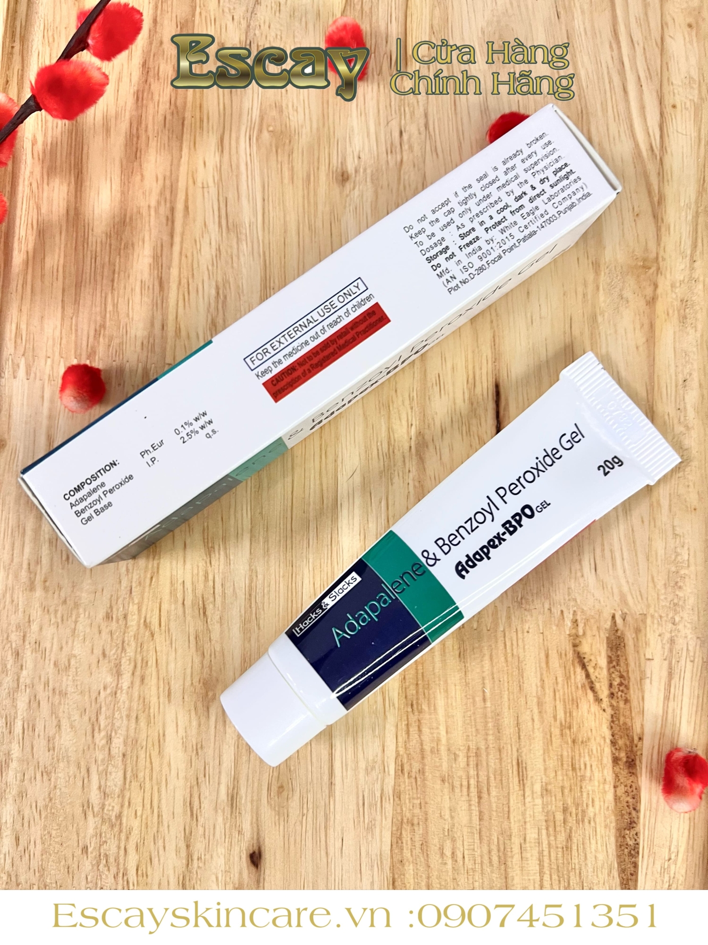 Kem trị mụn Adapex BPO 20g