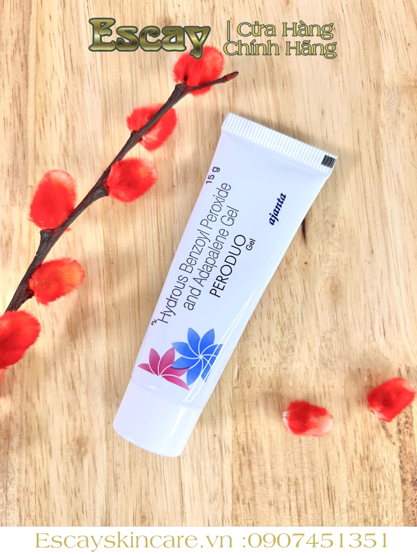 Peroduo Benzoyl Peroxide And Adapalene Gel 15g – Gel trị mụn