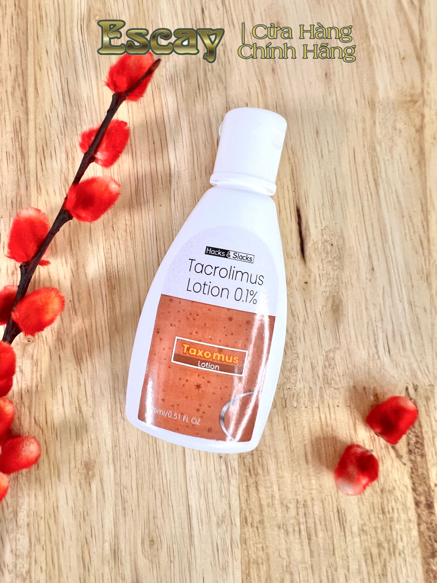 Taxomus Tacrolimus 0.1% lotion hỗ trợ viêm da dị ứng, viêm da tiếp xúc 15ml