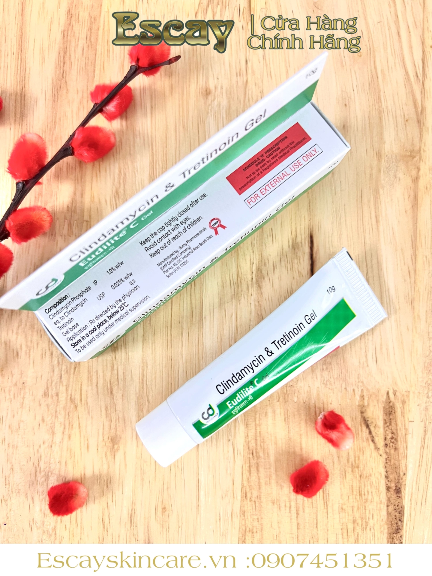 Eudilite C 10g Contiderma - Hỗ trợ trị mụn viêm của Ấn Độ