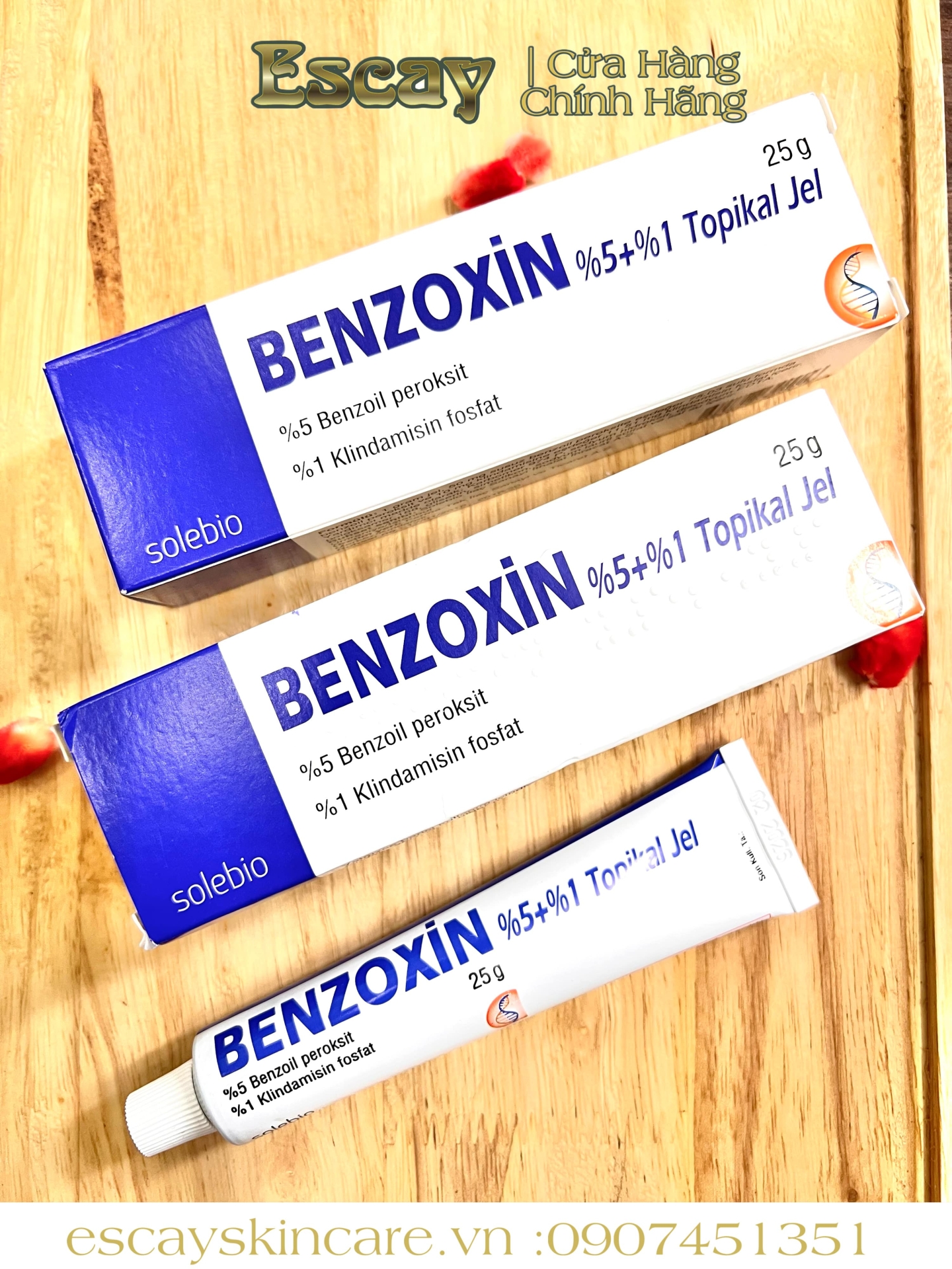Kem trị mụn Benzoxin Topikal Jel 30g