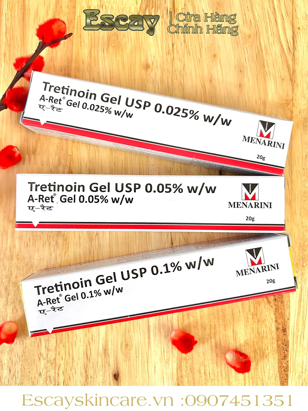 Aret tretinoin Ấn độ giúp cải thiện da thâm sạm - mờ nếp nhăn - giảm mụn