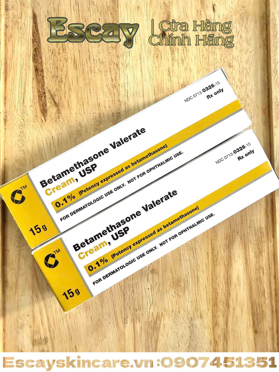 Kem betamethasone Valerate 0,1%, 15g giảm viêm, ngứa, đỏ, hoặc phát ban do các tình trạng da như eczema vẩy nến , dị ứng ( Mỹ )