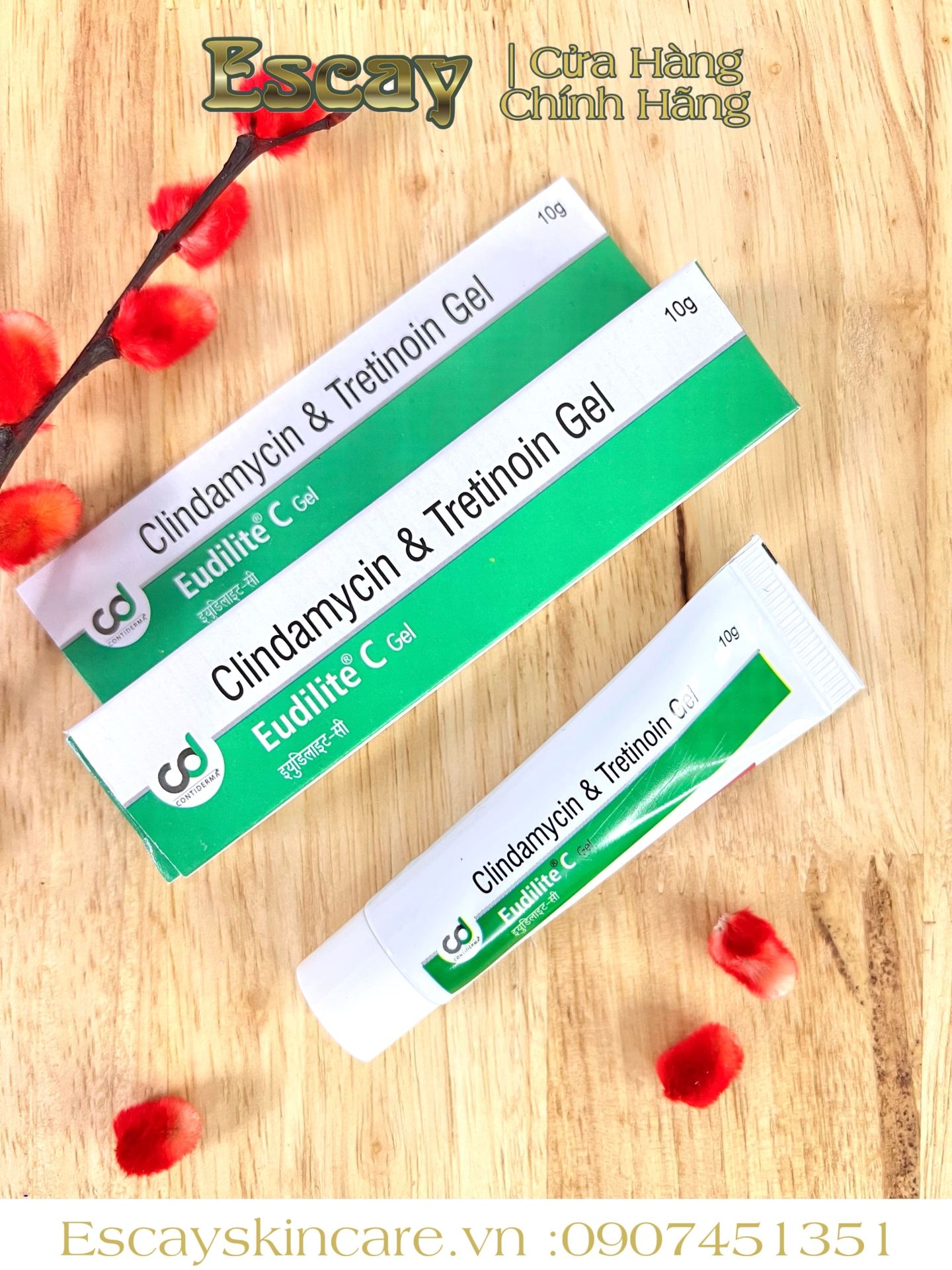 Eudilite C 10g Contiderma - Hỗ trợ trị mụn viêm của Ấn Độ