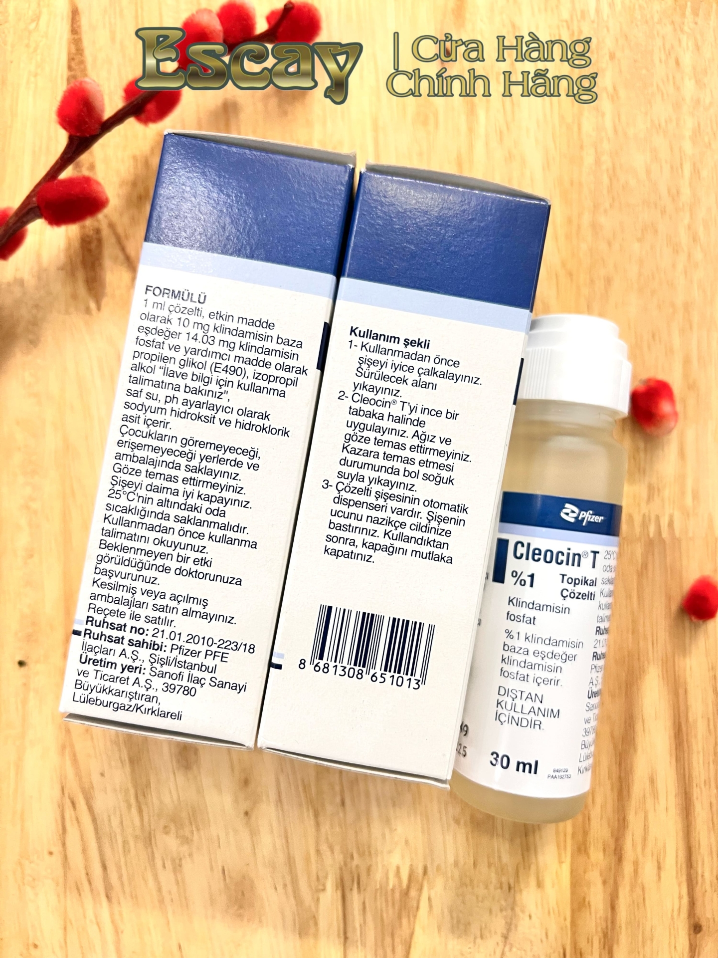 Cleocin T 1% Pfizer trị mụn 30ml
