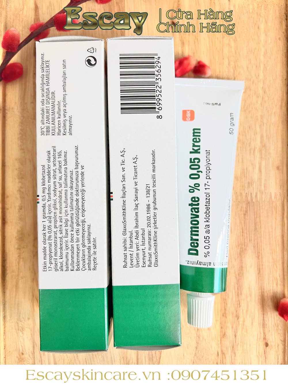 DERMOVATE CREAM 0,05 50G - KEM TRỊ VẢY NẾN