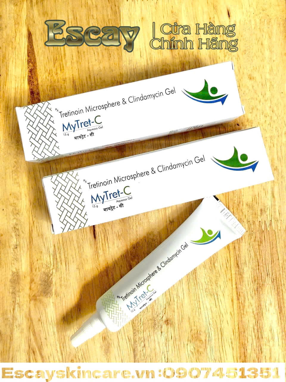 Mytret C Tretinoin 0.025% + clindamycin 1% gel trị mụn