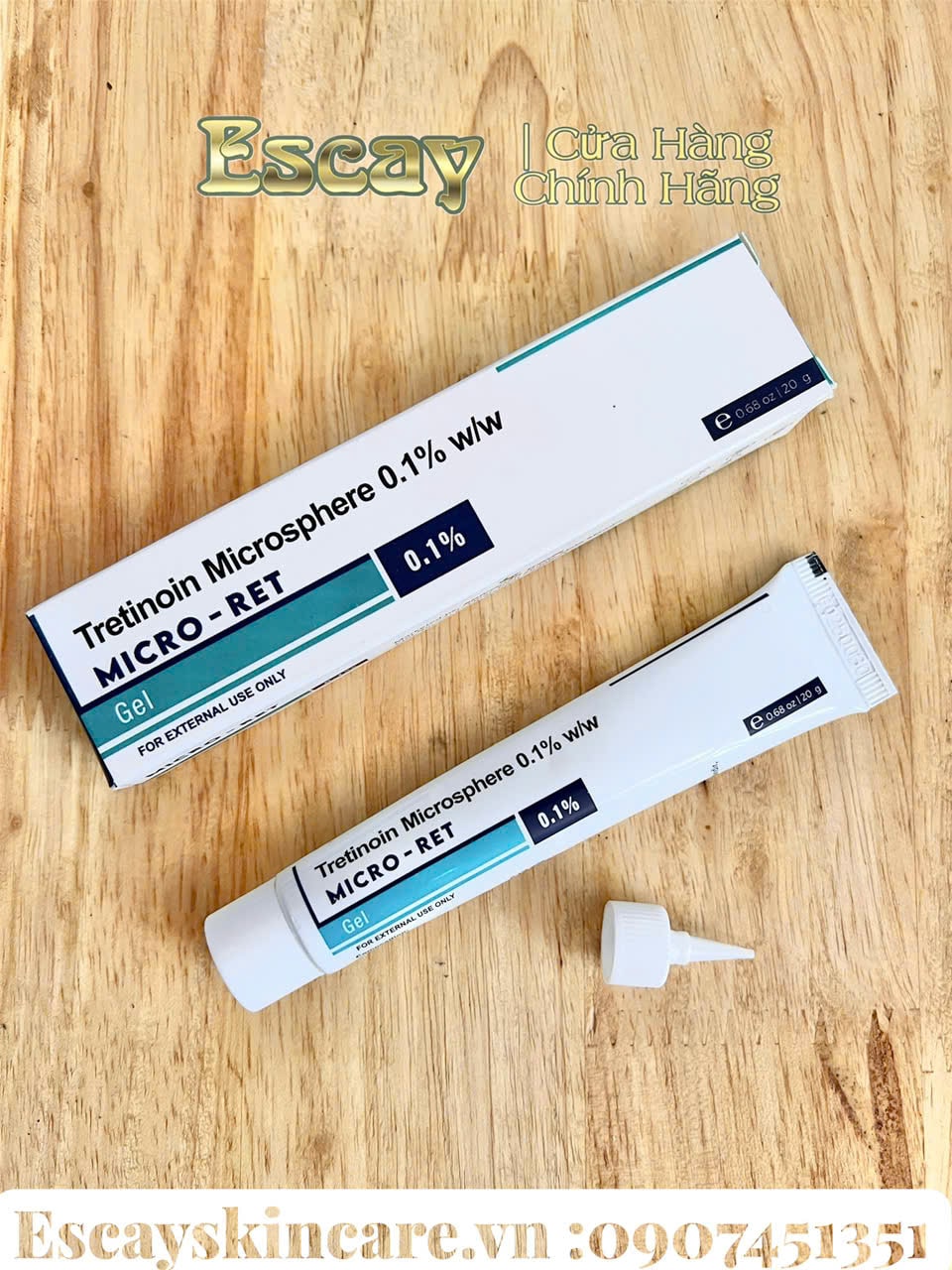 Tretinoin Micro- ret Microsphere vi cầu trị mụn - chống lão hóa da - giảm nếp nhăn - sẹo rỗ ( 20g )