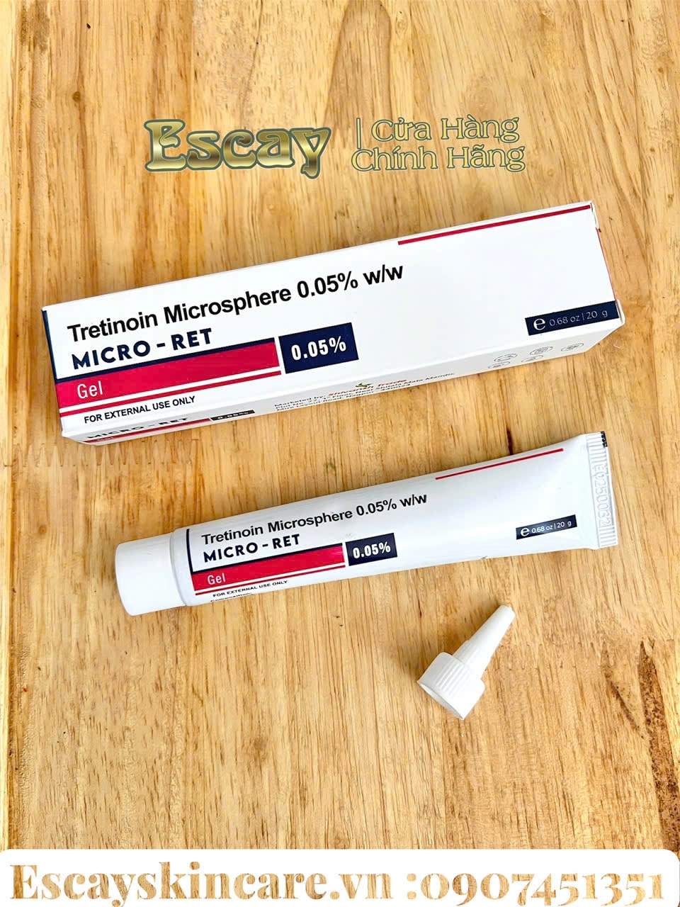 Tretinoin Micro- ret Microsphere vi cầu trị mụn - chống lão hóa da - giảm nếp nhăn - sẹo rỗ ( 20g )