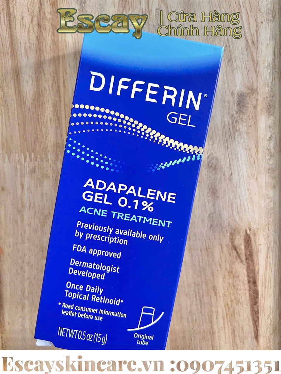 Differin gel Mỹ 15g - Adapalene 0.1% trị các loại mụn acne treatment