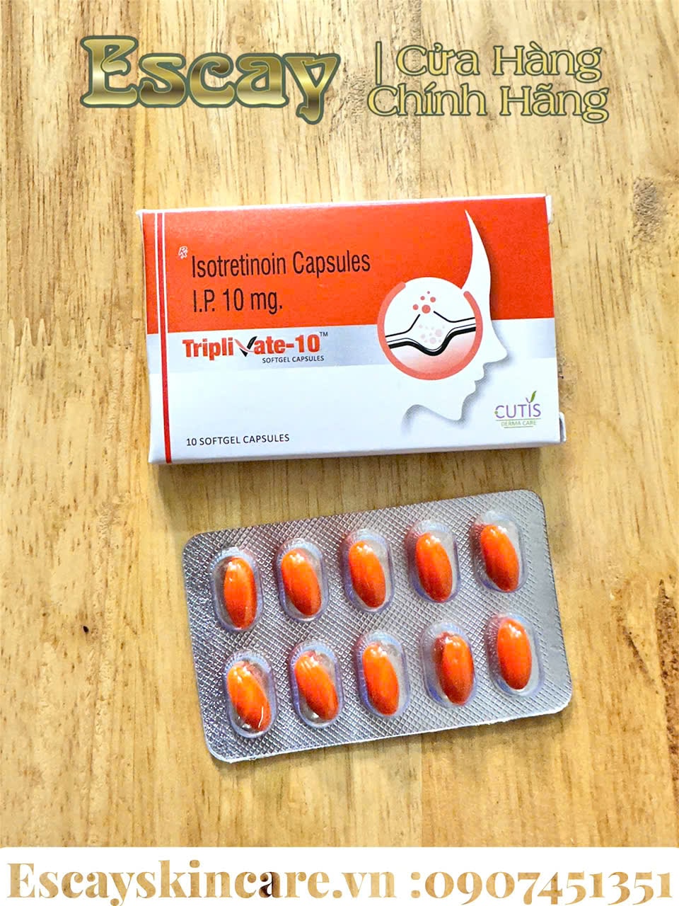 Vinn Nang Mềm trị Mụn Triplivate isotretinoin 10mg (Hộp 100 ViN)