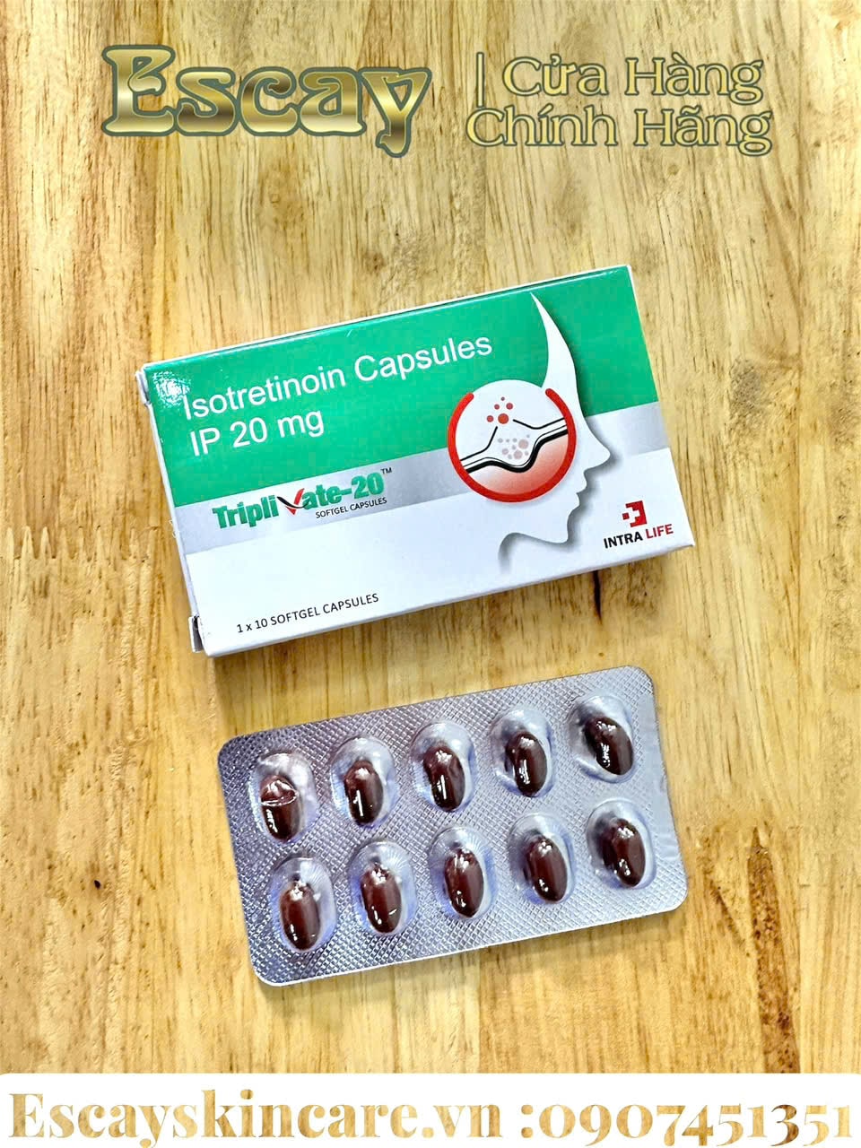 Vinn Nang Mềm trị Mụn Triplivate isotretinoin 10mg (Hộp 100 ViN)