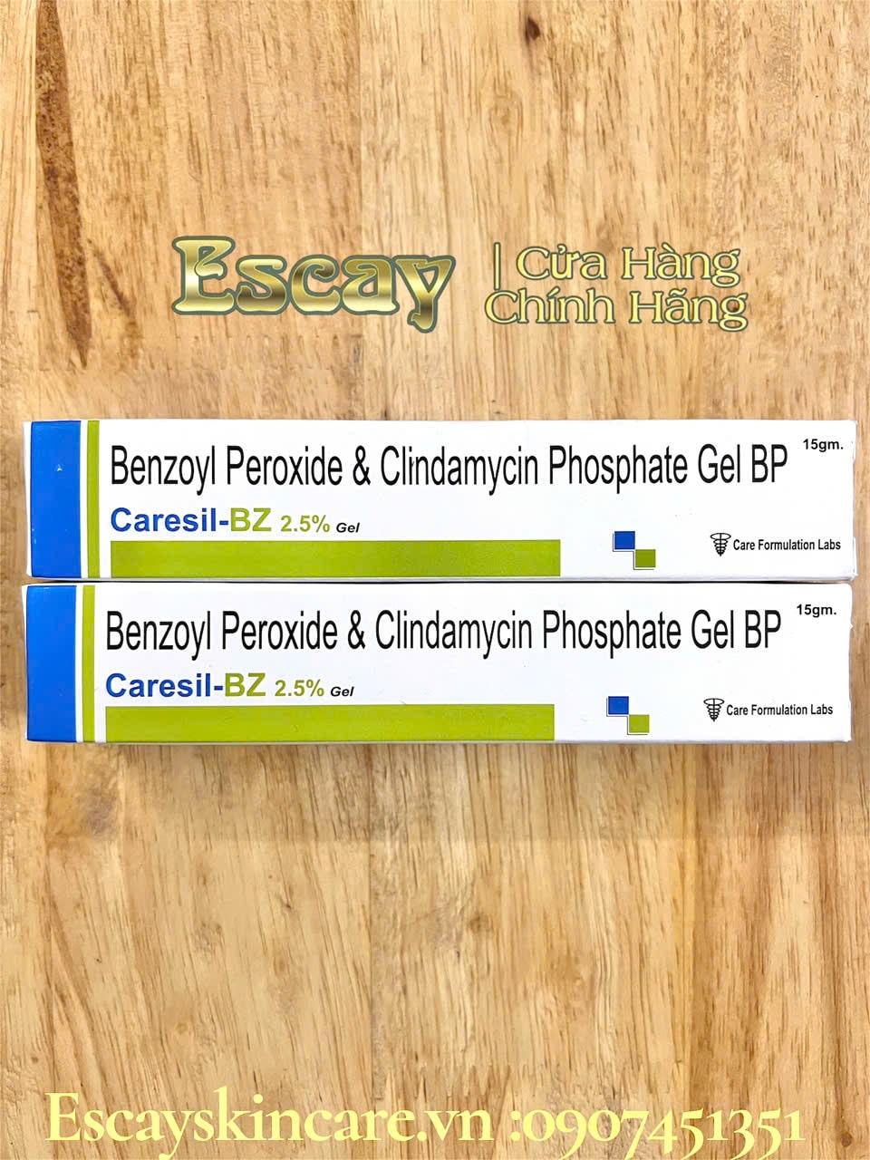 Gel Caresil- BZ Benzoyl 2.5% + clindamycin 1% trị mụn sưng viêm đỏ