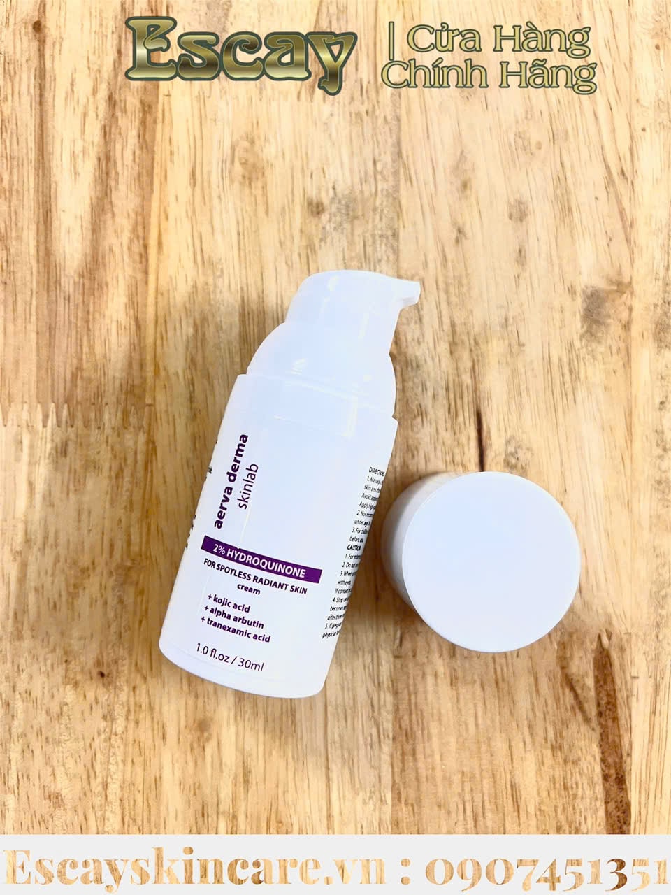 Aerva Derma Skinlab 2% Hydroquinone cho làn da sáng mịn mờ thâm nám