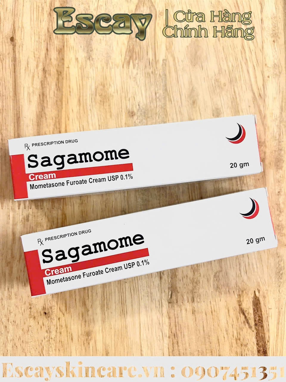 Sagamome 20mg kem bôi ngoài da trị viêm da dị ứng và vẩy nến