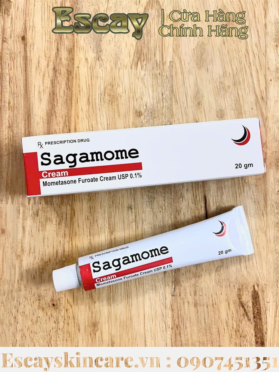 Sagamome 20mg kem bôi ngoài da trị viêm da dị ứng và vẩy nến
