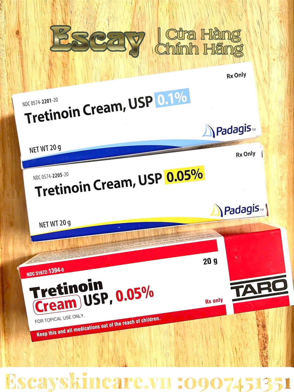 TARO - Padagis tretinoin Mỹ khắc phục mọi tình trạng da , da mụn , da nám , da không đều màu , giảm nếp nhăn