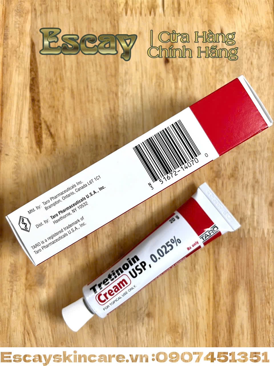 Taro tretinoin MỸ 0.025% chống lão hóa cải thiện vấn đề về da giúp da trẻ hóa