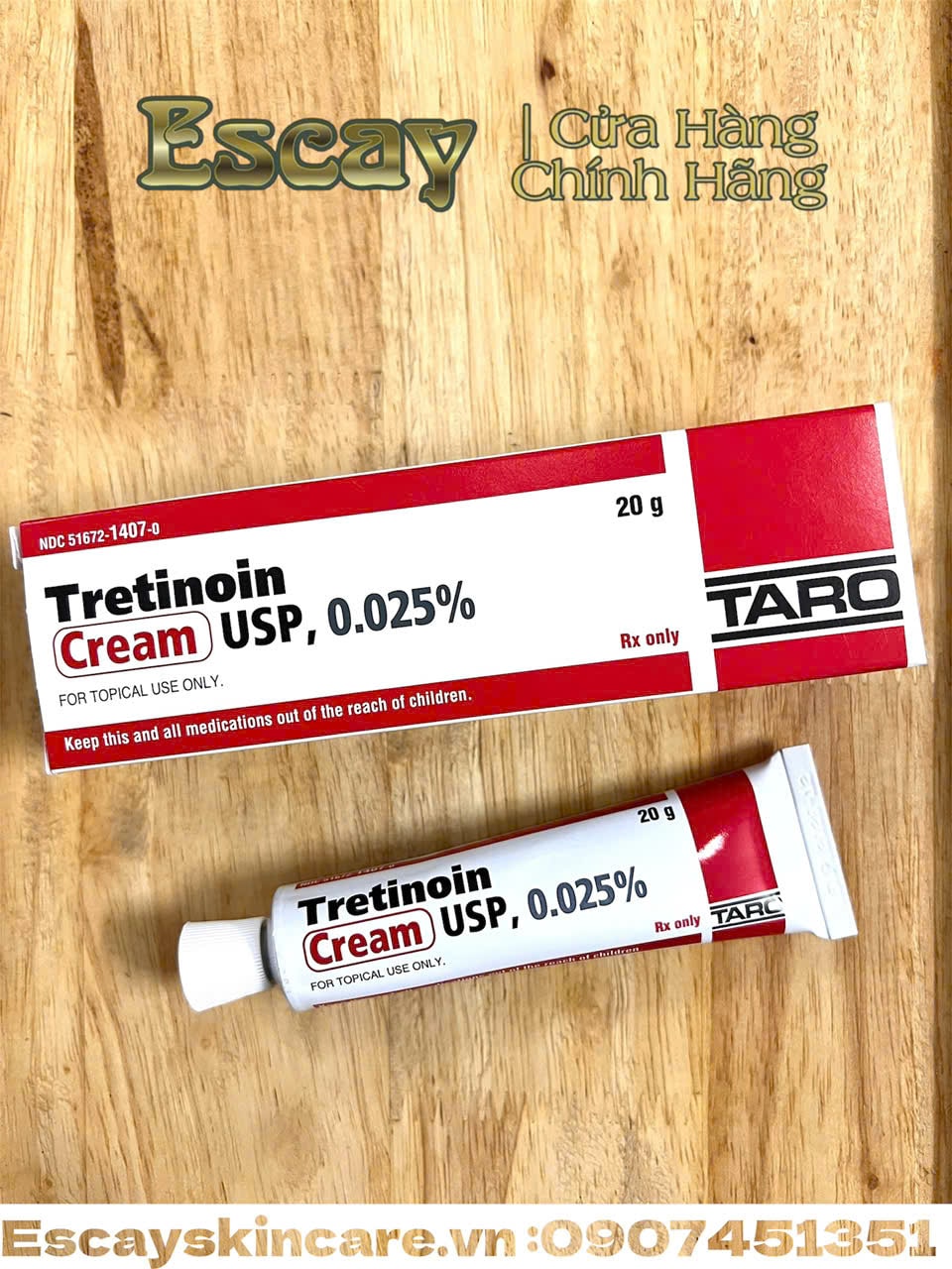 Taro tretinoin MỸ 0.025% , 0.05% , 0.1% cải thiện da giúp da sạch mụn căng bóng trẻ hóa da