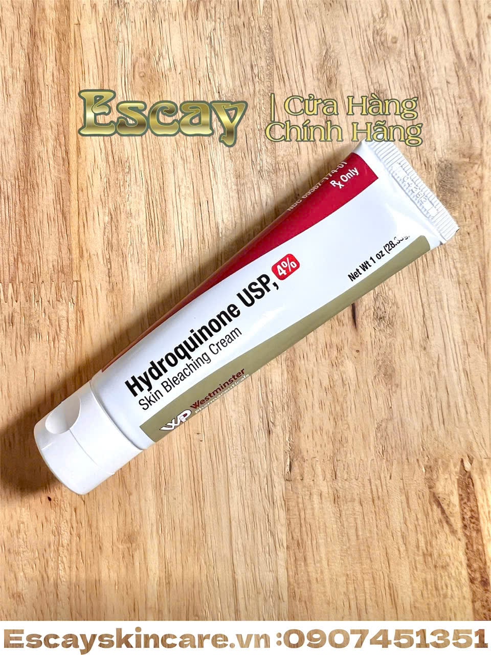 Westminster Pharma USA HYDROQUINONE USP, 4% cải thiện sắc tố và nám sạm trên da và làm mờ thâm nám vad da tăng sắc tố