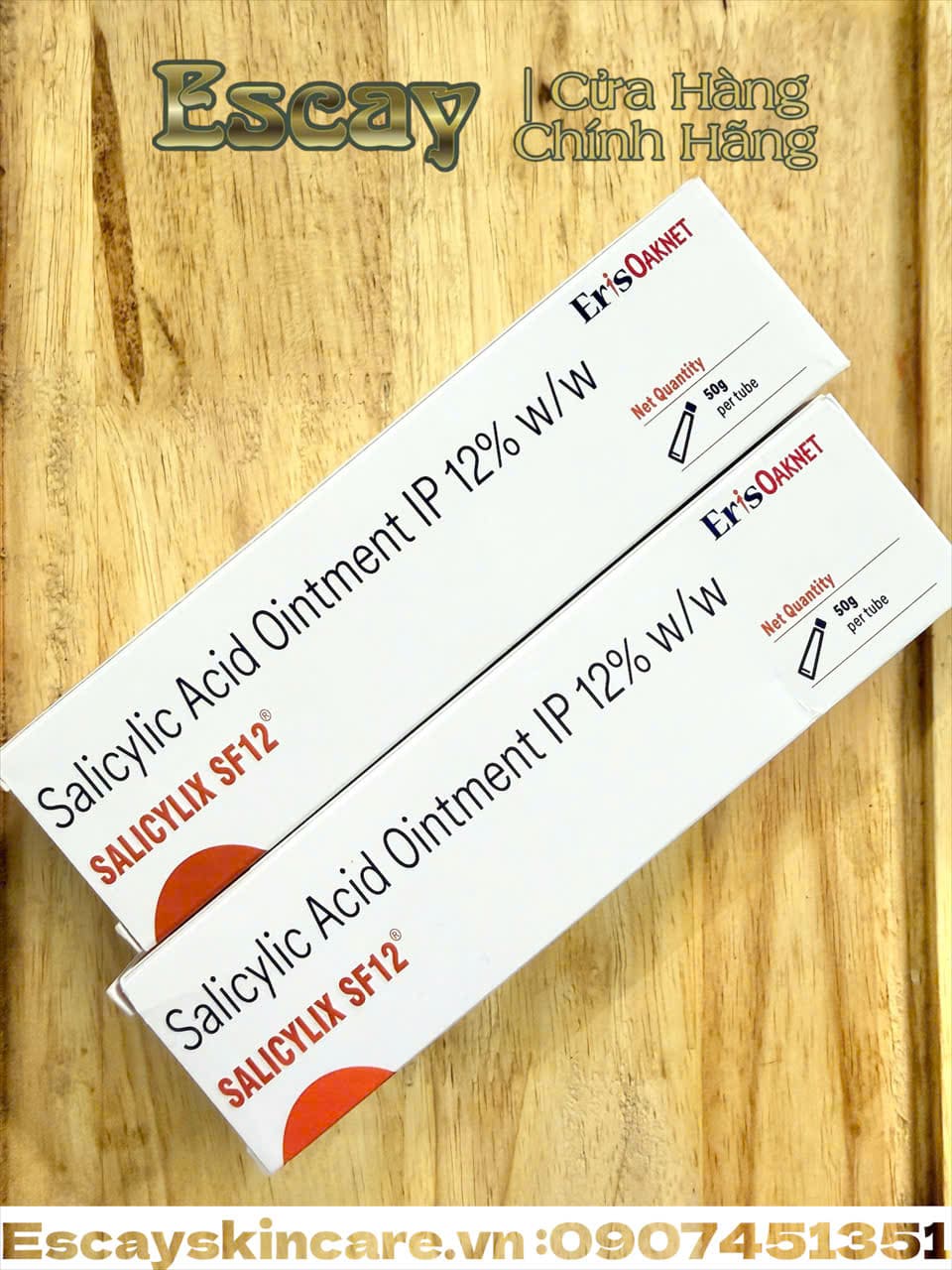 Salicylix SF12 gel (50g) 12% BHA - Salicylic Acid 12% IP ointment, trị dày sừng nang lông, mụn đầu đen, viêm da tiết bã