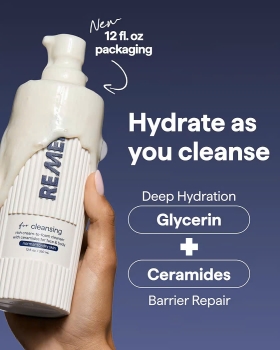 Remedy Mỹ Sữa rửa mặt dạng kem chuyển thành bọt với Ceramides, Glycerin và Panthenol | Sữa rửa mặt dưỡng ẩm cho da thường đến da khô ( 350ml )