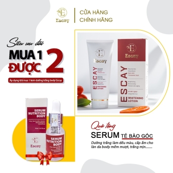 Combo 2 kem Escay dưỡng trắng da body - nâng tone makeup da body 200ml