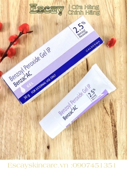 Benzac 2.5% - 5% Benzoyl Peroxide Gel IP kem trị mụn - 30g
