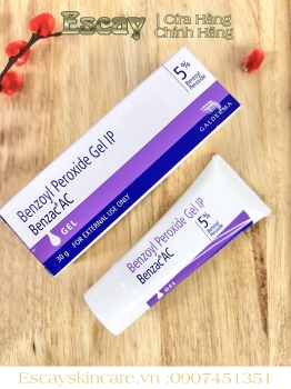 Benzac 5% Benzoyl Peroxide Gel IP kem trị mụn sưng viêm mụn không nhân - 30g (date mới 5%)