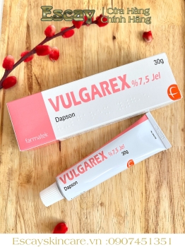 Vulgarex 7.5% Dapsone Jel 30g - Trị mụn Trứng Cá - Mụn Viêm Sưng - Mụn quay Hàm - Mụn Nội Tiết