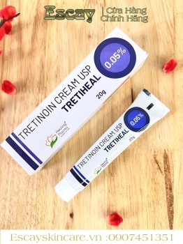 Tretinoin cream USP TRETIHEAL 20g 0.05% giúp trẻ hoá da, sáng da, ngừa mụn