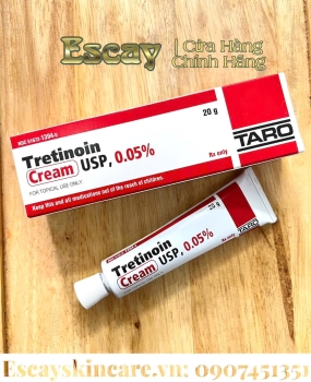 Taro tretinoin 0.05% cream cải thiện da giúp da căng mướt tuýt 20g
