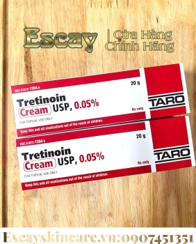 Tretinoin Taro Mỹ 0.05% cream cải thiện nếp nhăn và giảm sắc tố da - trị mụn ( 20g )