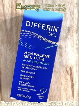 Differin gel Mỹ 15g - Adapalene 0.1% trị các loại mụn acne treatment