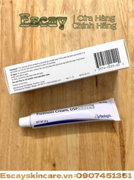 Padagis tretinoin cream Mỹ giúp cải thiện chống lão hóa - trị mụn 20g (Padagis 0.05%)