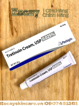 Padagis tretinoin MỸ 0.025% chống lão hóa da trị mụn giúp da căng bóng